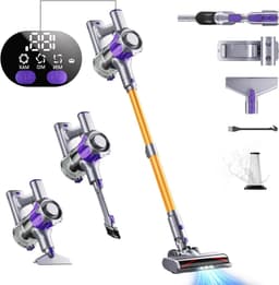Draadloze Stofzuiger - Steelstofzuiger Elektrisch - Snelle Reiniging Huis - Smart Display Waarschuwingen - 50 Min Looptijd - Paars Goud — thumbnail 1