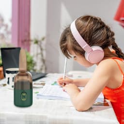 KZQ Draadloze mini bureaustofzuiger met USB opladen - Draagbare kruimelverwijderaar voor bureau en toetsenbord - Transparant ontwerp met draaibare borstel - Wit — thumbnail 4
