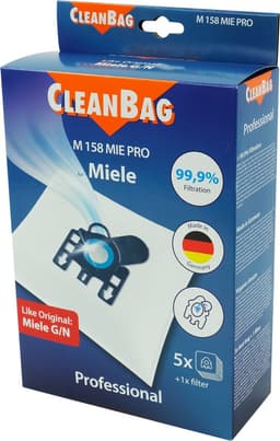 CleanBag Professional stofzuigerzakken 5 stuks - Geschikt voor Miele S400i-S456i, S600-S658, S800-S858, S2000-S2999, S5000-S5999, S8000-S8999, Classic C1, Complete C2 & Complete C3 - GN - Inclusief 2 filters - Alternatief — thumbnail 1