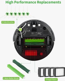 reserveonderdelen geschikt voor iRobot Roomba E & I serie, accessoires geschikt voor E5 E6 i7 i7+ i3 i3+ i4 i4+ i6 i6+ ,reserveonderdelen 1 paar multivloerborstel, 4 filters, 6 zijborstels — thumbnail 3