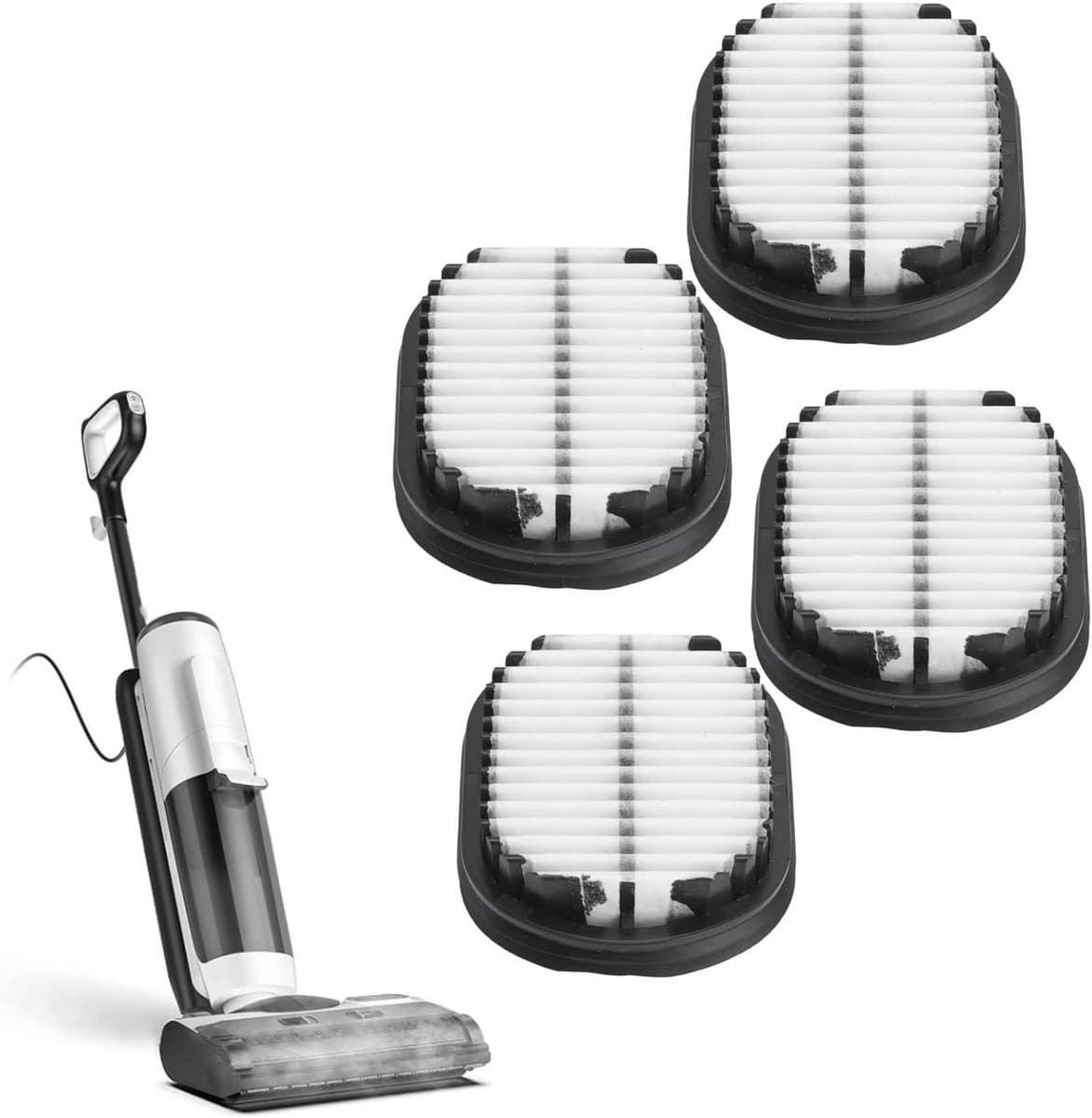 Allecto Plus - Efficiënte Deeltjesfilter Set voor Stofzuiger - 4 Stuks - Vloer One S5 Extra Filter Kit - Compatibel met Tineco 2.0 Slim - Hoge Zuiveringsgraad - Commercieel Gebruik — afbeelding 1