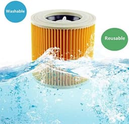 OIMG Patroonfilter - 2 Stuks - nat- en droogfilter - Geschikt voor Karcher WD3/NT18/20/38/1- Geschikt voor HEPA- WD2/MV2/3 stofzuiger katoen - geel — thumbnail 5