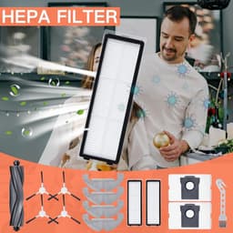 Allecto Plus - Accessoireset voor robotstofzuiger. Hoofdwalsborstel, Hepa-filters, dweilpads, zijborstels, stofzakken, borstel. Geschikt voor Dreame D10 Plus Gen 2. Optimale reiniging. — thumbnail 5