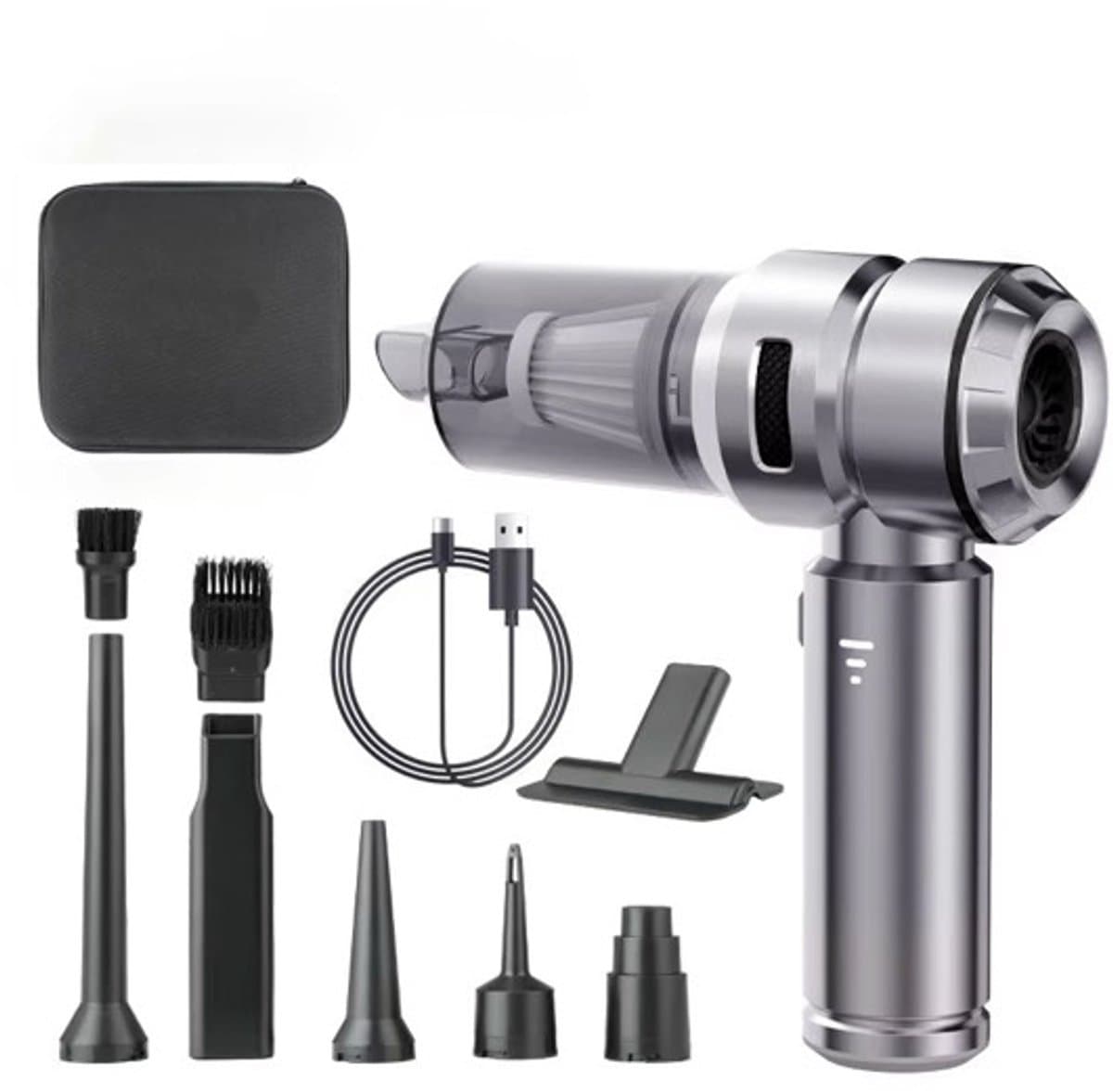 2 in 1 Premium Luxe Auto Stofzuiger | 19000Pa | 3 Standen | Krachtig | Blaasfunctie | Kruimeldief Draadloos | Usb Oplaadbaar | Handstofzuiger | Autostofzuiger | Kruimelzuiger | Blaazer — afbeelding 1