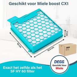 DEGG - HEPA filter geschikt voor Miele boost CX1 series - Vervangt SF HY 60 filter - Blauw - Hygiene airclean 60 - 2 STUK(S) — thumbnail 3