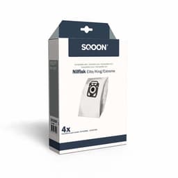 SQOON® (SQ28) Stofzuigerzakken geschikt voor Nilfisk Elite/King/Extreme - Gelijk aan model: 107412688 / 107407940 - 4 stuks — thumbnail 1