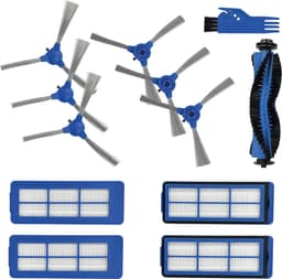 PARTS4® Robotstofzuiger vervangingsset geschikt voor Eufy Robovac G10 / G20 / G30 serie | 12-delige set met middenborstel, zijborstel (6 x), HEPA filter (4 x), reinigingsborstel/kam — thumbnail 1
