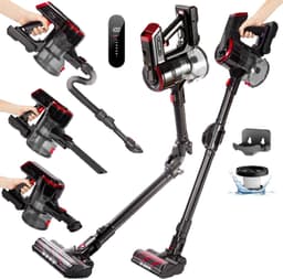 AG4000 Steelstofzuiger Draadloos - 5 in 1 - Obsidian Red - Stofzuiger Zonder Zak - Geschikt Voor Dierenharen- Kruimeldief- Draadloze Stofzuigers - Steelstofzuigers - Kruimelzuiger - 250Watt - 5 Accessoires - Krachtig - Compact & Licht - Auto Geschikt — thumbnail 1