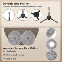 17 Stuks Accessories Kit geschikt voor Dreame L10s Pro Ultra Heat/L10s Ultra/Mova E30 Ultra/X30 ultra Robotstofzuiger - Stofzuiger onderdeel - 1 Hoofdborstel, 2 HEPA-Filters, 4 Zijborstels, 4 Dweildoeken, 6 Stofzakken — thumbnail 4