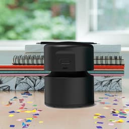 Mini stofzuiger-kleine stofzuiger-Bureaustofzuiger - Mini-bureaustofzuiger, energiebesparend - Tot 400 minuten batterijduur - Draadloos 360º roterend ontwerp - Geschikt voor toetsenborden/thuis/kantoor - zwart - 10,5 x 8 cm — thumbnail 3