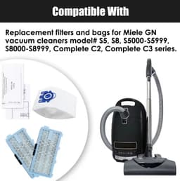 Geschikt voor Miele C2 C3 S5 S8 SF-HA 50-serie stofzuigers HEPA-filter 3D Airclean GN stofzak motorbeschermingsfilter — thumbnail 5