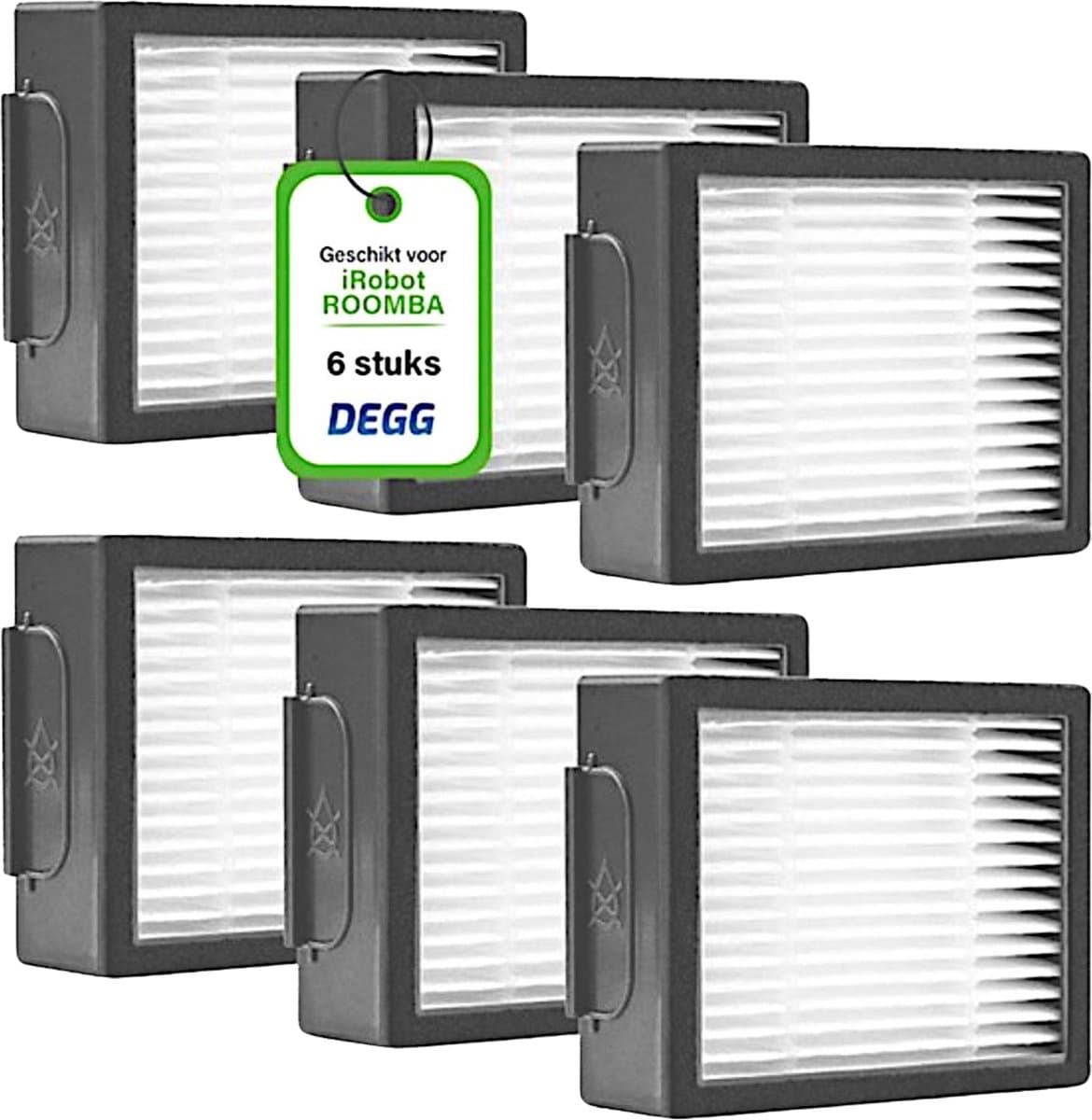 DEGG® - Hepa Filter - Geschikt voor iRobot Roomba - i1 i3 i3+ i4 i4+ i5 i5+ i6 i6+ i7 i7+ i8 i8+ e5 e6 e7 - Jaarpakket - VOORDEEL-VERPAKKING - 6 STUK(S) — afbeelding 1