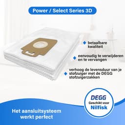 DEGG® - 10x Stofzuigerzakken - Geschikt voor Nilfisk Select, Elite en Power Series - Premium Kwaliteit - VOORDEEL-VERPAKKING - 10 STUK(S) — thumbnail 5