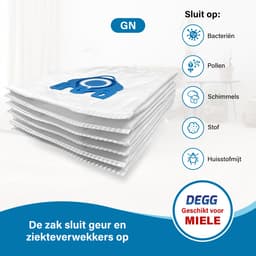 DEGG® - Stofzuigerzakken GN - Geschikt voor Miele GN - Premium Quality - Geschikt voor Miele Complete C2 & C3 , Classic C1 - Kwaliteit gelijk aan Origineel - 10 STUK(S) — thumbnail 3