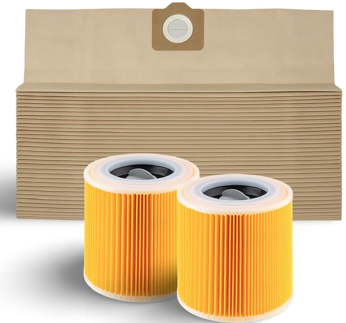 DEGG® - Mega Set – 20 Stofzuigerzakken + 2 Patroonfilters | Geschikt voor Kärcher WD3 / MV3 Serie | Bespaar op onderhoud – Vervangt 6.959-130.0 & 6.414-552.0 — afbeelding 1
