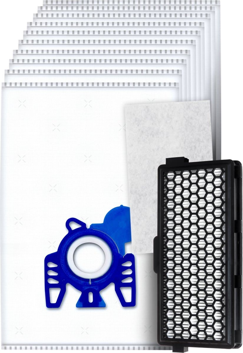10x Dparts stofzuigerzakken en 1 HEPA filter geschikt voor Miele GN - met motorfilter - HyClean 3D Efficiency - Complete C2 C3 - S5000-5999 (S5) - S8000-8999 (S8) - hepafilter stofzuigerfilter SF AA 50 Active AirClean uitblaasfilter — afbeelding 1