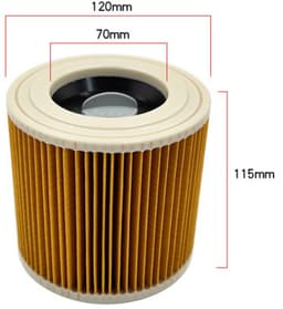 Papieren filterpatroon - Geschikt voor Kärcher stofzuigers WD3, WD3 P, MV3 en WD 3.200, geschikt voor Kärcher WD3/WD2/NT38/NT20/MV1 cilinderfilters, HEPA-filter, 1 stuk — thumbnail 3