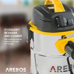 Industriële stofzuiger 1600 W | Nat- en droogstofzuiger met 30 liter reservoir | Krachtige, multifunctionele stofzuiger voor binnen en buiten — thumbnail 5
