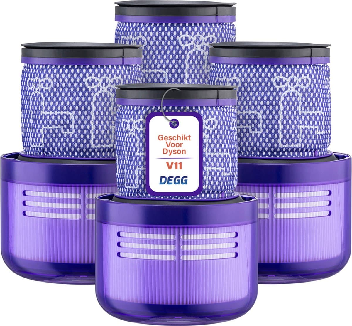 DEGG® - Hepa Filter Geschikt voor Dyson V11 & V15 - Wasbaar - Vervangt Dyson V11 & V15 Filter - Onderdelen - Duurzaam - Premium Kwaliteit - 4 STUK(S) — afbeelding 1