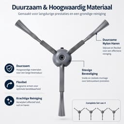 4x Zijborstel set geschikt voor Eufy Clean G50 / G50 Hybrid / L50 / L50 SES / L60 / L60 Hybrid — thumbnail 3