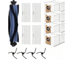 13 stuks Accessoires Kit Vervanging voor Eufy C10 Robotstofzuiger - 1 Hoofdborstel, 4 Zijborstels, 4 HEPA-filters, 4 Vervangende Stofzakken