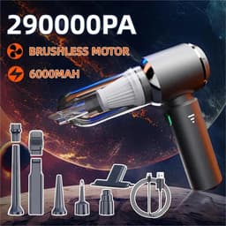 Draagbare Stofzuiger - Mini Kruimeldief - Auto Interieur Reinigen - Borstelloze Motor - 500 Gram Capaciteit - Gun Grey — thumbnail 4