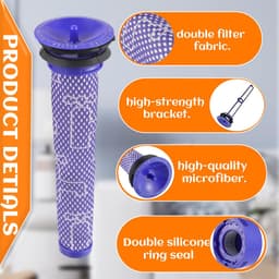 Vervangingsset met 6 stofzuigerfilters voor de Dyson V7 - V8 Animal en V8 Absolute draadloze stofzuiger - inclusief 3 nafilters en 3 voorfilters. Vervangt onderdeelnummers 965661-01 en 967478-01. — thumbnail 4