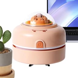 Bureau Stofzuiger - Mini Stoffer - Werkplek Schoonhouden - Draadloos Werken - 8.5 cm Hoog - Bruin — thumbnail 1