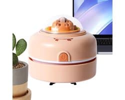 Bureau Stofzuiger - Mini Stoffer - Werkplek Schoonhouden - Draadloos Werken - 8.5 cm Hoog - Bruin