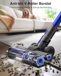 Draadloze Stofzuiger - Steelstofzuiger Krachtig - Huis Reinigen - Anti-klit Borstel - 65 Min Werktijd - Blauw — thumbnail 2