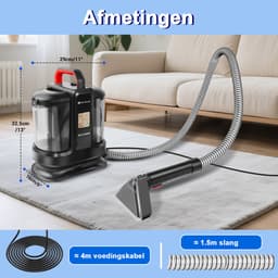 Draagbare Tapijtreiniger met Dubbele Watertank - Voor Hardnekkige Vlekken & Huisdiergeurtjes — thumbnail 5