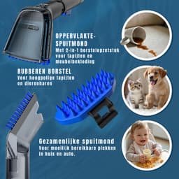 RUX® Vlekkenreiniger - Vlekkenreinigers - Tapijtreiniger Machine - Vlekkenreiniger Bank - Zwart/Blauw - 35cm x 30cm x 33cm — thumbnail 3