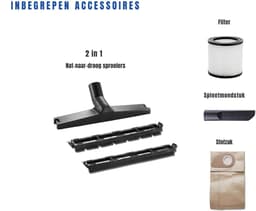 RONN® Karcher - Karcher Stofzuiger - Bouwstofzuiger - Festool Stofzuiger - Bouwstofzuiger Zonder Zak - Blauw - 36cm x 33cm x 34cm — thumbnail 5