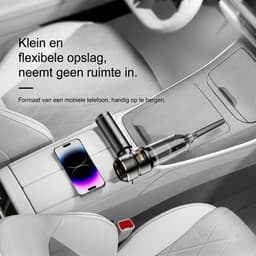 OPTIMERA® 2-in-1 Auto Stofzuiger PRO - Zuigen & Blazen - Kruimeldief - 7 Opzetstukken - Oplaadbaar - Handstofzuiger - Air Duster - Zwart — thumbnail 3