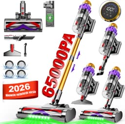 Elekiatech - Steelstofzuiger Draadloos - 65000Pa - 70 Min Gebruikstijd - 8-in-1 Filtersysteem - Goud — thumbnail 1