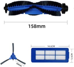 7 x Onderdelen - Accessoires Set - Geschikt voor Eufy 11S/15C/30C max/G30 robotstofzuiger(2 hoofdborstels, 2 zijborstels, 2 filters, 1 reinigingsborstel) — thumbnail 2
