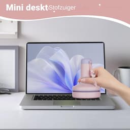 Bureau Stofzuiger - Mini Stofzuiger - Snelle Reiniging - Adaptieve Zuigkracht - Compact Formaat - Roze — thumbnail 3