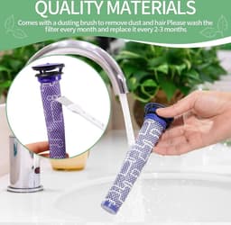Accessoires voor de draadloze handstofzuigers Geschikt voor Dyson V7 en V8: Filters (2 voorfilters + 2 nafilters + 1 reinigingsborstel) — thumbnail 2