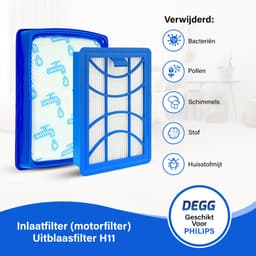 DEGG® Filterset Geschikt voor Philips PowerPro Expert – H11 HEPA Uitblaasfilter en Motorfilter – Vervangt FC6042/01 FC8003/01 – Geschikt voor FC9729 FC9741 FC9743 FC9744 FC9745 — thumbnail 5