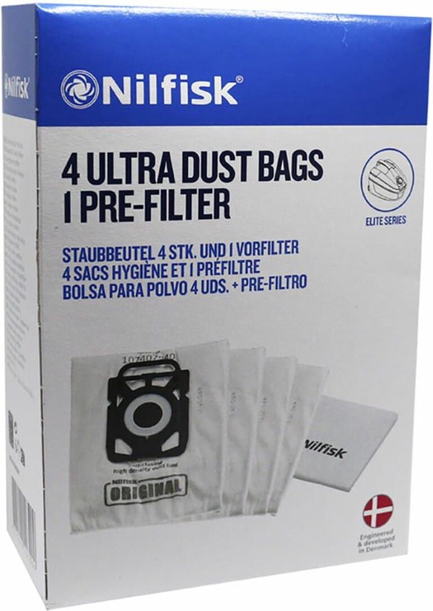 Nilfisk Elite serie - Synthetische Stofzakken - 4 st — afbeelding 1