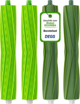 DEGG® - Rubberen bortels geschikt voor iRobot roomba E, I en J Series - Geschikt voor iRobot roomba onderdelen - passend op: i7 i7+ i1 i1+ i3 i3+ i4 i4+ i5 i5+ i6 i6+ i8 i8+ e5 e6 e7 - Roomba rollers - 2 SET(S) — thumbnail 1