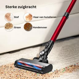 MKSS® Stofzuiger Zonder Zak - Steelstofzuiger Draadloos - Steelstofzuigers - Stofzuigers - Vacuum Cleaner - Rood en Zwart — thumbnail 2