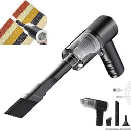 Draadloze Autostofzuiger - Zwart - Handmatig Draagbaar - USB Oplaadbaar - Drie-in-één Mini-stofzuiger - Geschikt voor Auto, Huis en Kantoor — thumbnail 1