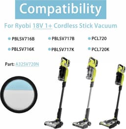 Stofzuigerfilter geschikt voor Ryobi 18V ONE+ stofzuiger, filters geschikt voor PCL720, PBLSV716 stofzuiger — thumbnail 2