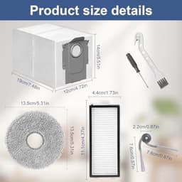 PromoHome Reserveonderdelen Geschikt voor Roborock Saros Z70 - 6 Zijborstels, 4 Dweildoeken, 2 HEPA Filters, 2 Stofzakken, Reinigingsborstel en Schroevendraaier - Universele Compatibiliteit — thumbnail 5