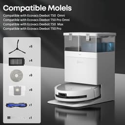 Accessoireset Geschikt voor Ecovacs Deebot T50 Pro Omni, T50 Omni, T50 Max en T50 Pro — 1 Hoofdborstel, 4 Filters, 6 Stofzakken, 6 Reinigingsdoeken, 6 Zijborstels — Reserveonderdelen — thumbnail 4