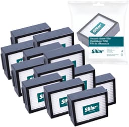 Sillar, set 12 stofzuigerfilters, HEPA filters, anti-allergeen, geschikt voor schoonmaakrobot iRobot Roomba serie E I J, E4, E5, E6, E7, Combo I5/I8/J5 PLUS, I3, I3+, I4, I4+, I5, I5+, vervanging, 5x6.5x2 cm — thumbnail 1