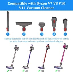 Allecto plus - Stofzuigeraccessoireset: borsteltool, mondstukset, universele accessoires. Compatibel met V7, V8, SV10, V11, SV11, V15, Gen5 Detect. Hoge kwaliteit. — thumbnail 5