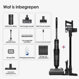 Tineco - Switch S7 Stretch Premium - draadloze Vloerreiniger & steelstofzuiger - Stofzuigt en dweilt harde vloeren tegelijkertijd - 50 min accuduur — thumbnail 5