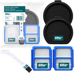Sillar, set 4 stofzuigerfilters, wasbaar, 2x HEPA, 2x uitlaatfilter, anti-allergeen + 1x Reinigingsborstel, geschikt voor AEG Electrolux Q9 PURE Q9 PQ91 PQ92, vervanging voor filters ASKQX9, ESKQ9, 9009230898 — thumbnail 1
